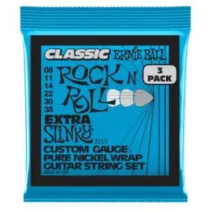 Ernie Ball Jeux de cordes electriques 008/ 3255 CLASSIC RNR EXTRA SLINKY 8-38 PACK DE 3