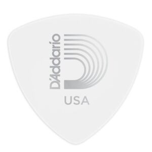 D'addario And Co Médiators/ WHITE-COLOR CELLULOID GUITAR PICKS LIGHT WIDE SHAPE LA PIECE - Publicité