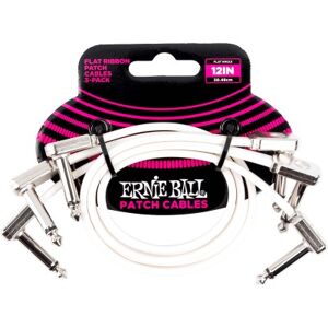Ernie Ball Cables pour pedales/ PATCH PACK DE 3 - COUD FIN ET PLAT - 30 CM - BLANC