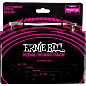 Ernie Ball Cables pour pedales/ PATCH MULTIPACK - COUD FIN ET PLAT - BLANC