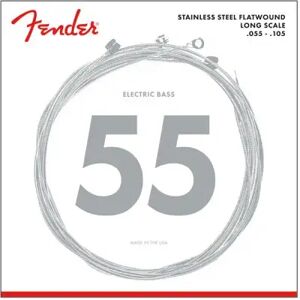 Fender Cordes guitares basses 4/ STAINLESS STEEL FLATWOUND LONG SCALE 55-105 - Publicité