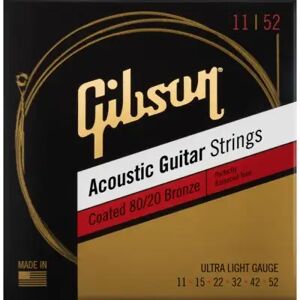 Gibson Accessories Jeux de cordes folk 011/ SAG-CBRW11 COATED 80/20 BRONZE ULTRA LIGHT 11-52