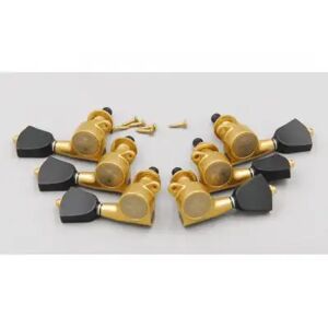 Gotoh MECANIQUES/ MECANIQUES GUITARE 3D+3G X-GOLD, BOUTON TULIPE METAL NOIR SATIN