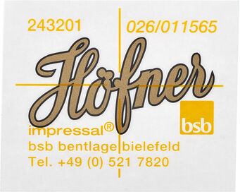 Höfner H65/41B Decal