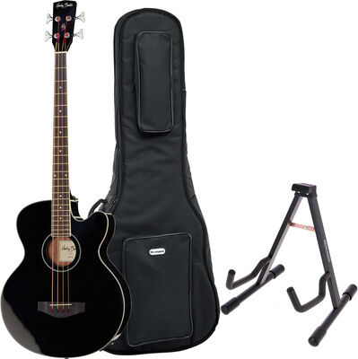 Harley Benton B-30BK Acoustic Bass Bundle