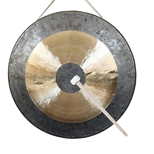 Vinbcorw Originele Tan Tan Gong-Whood Chau Gong -Grote Gong-Hand Gong-Messing Koper Percussie Yoga Healing Symfonie Orkest inclusief houten/katoenen klossen,30cm