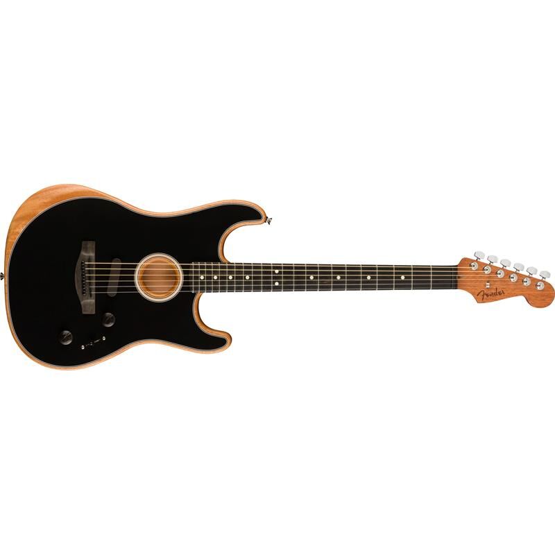 Fender American Acoustasonic Strat Ebony Fingerboard, Black