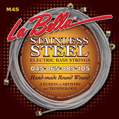 LaBella M45 Stainless Rounds Standard Light Bass Strings 45-105