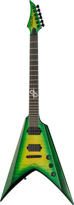 Solar Guitars V2.6LB Flame Lime Burst Matte