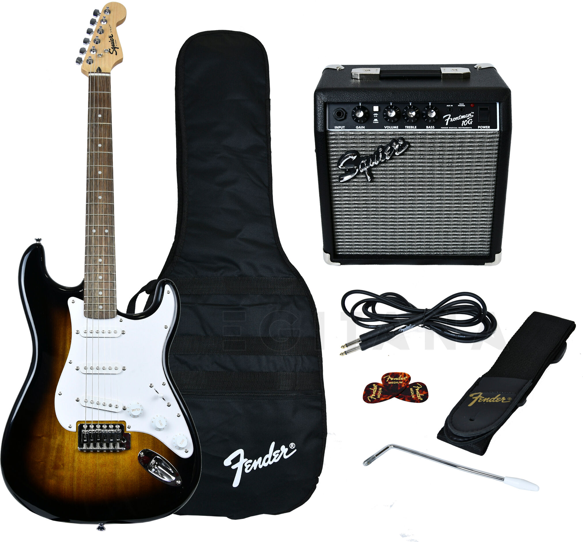 Fender Squier Strat Pack SS Brown Sunburst Pack de guitarra