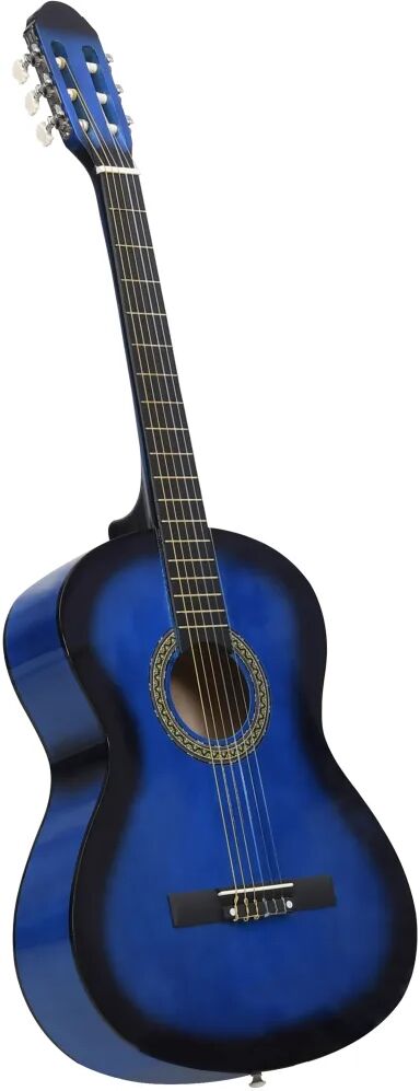 vidaXL Klasická gitara pre začiatočníkov modrá 4/4 39" lipové drevo