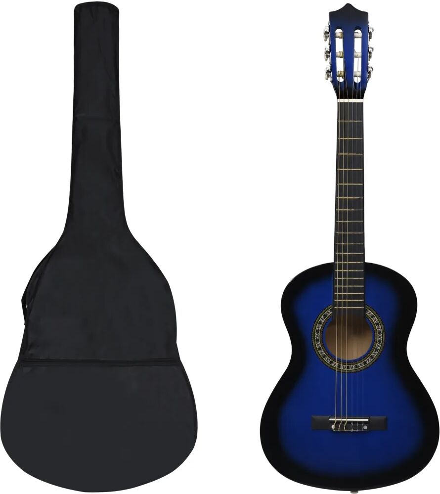 vidaXL 8-dielna klasická gitarová sada pre začiatočníkov modrá 1/2 34"