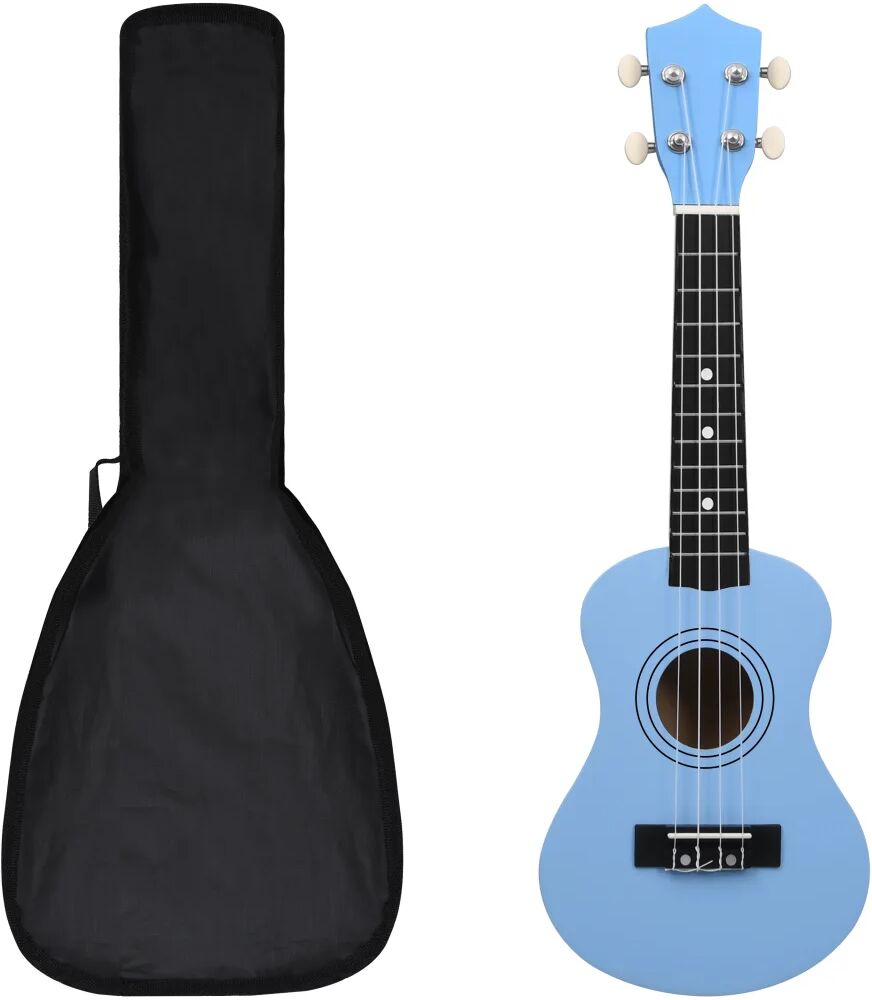 vidaXL Sopránové ukulele s taškou pre deti modré 21"