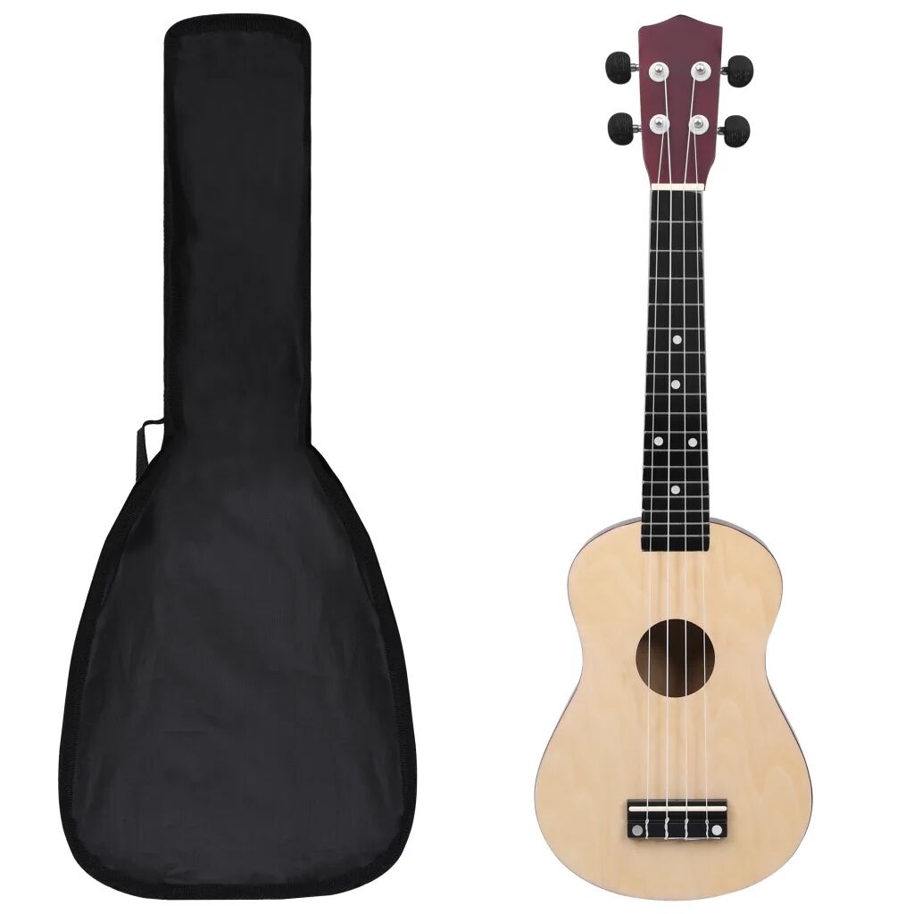 vidaXL Sopránové ukulele s taškou pre deti bledé drevo 23"