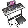 RockJam RJ761-SK 61 Keyboard Piano Kit 61 Key Digital Piano Keyboard Bench Keybo