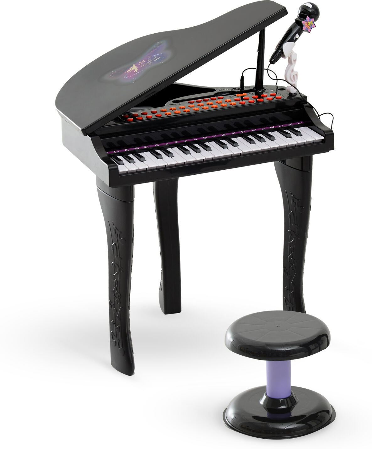 HOMCOM Mini Electronic Piano W/Stool-Black