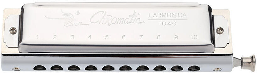 TOMTOP JMS Chromatic Harmonica 10 Holes 40 Tones Key of C Silver with Exquisite Box