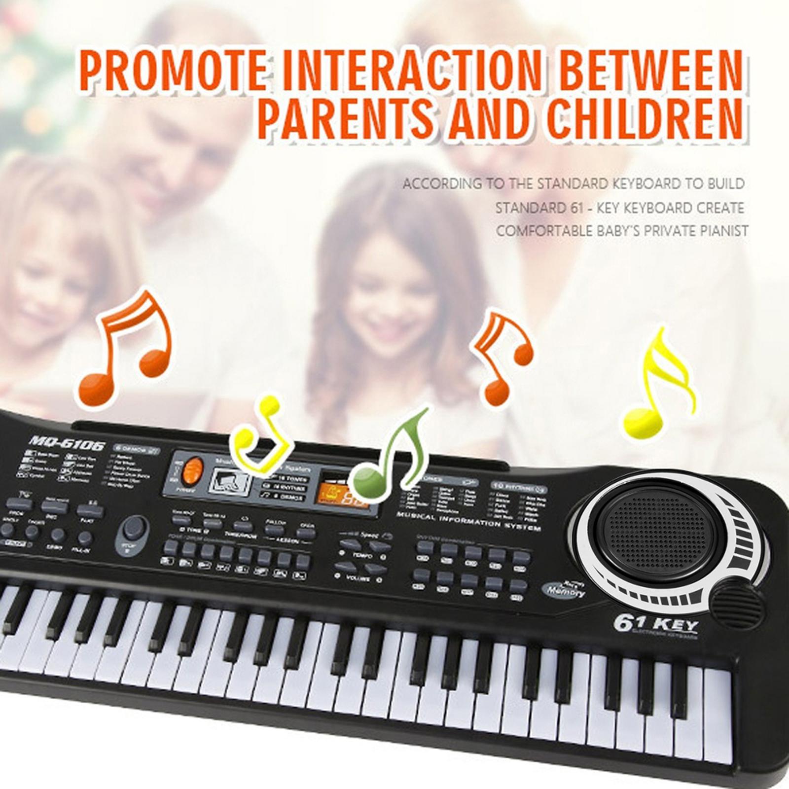 TOMTOP JMS 61 Keys Black Digital Music Electronic Keyboard KeyBoard Electric Piano Kids Gift Musical Instrument