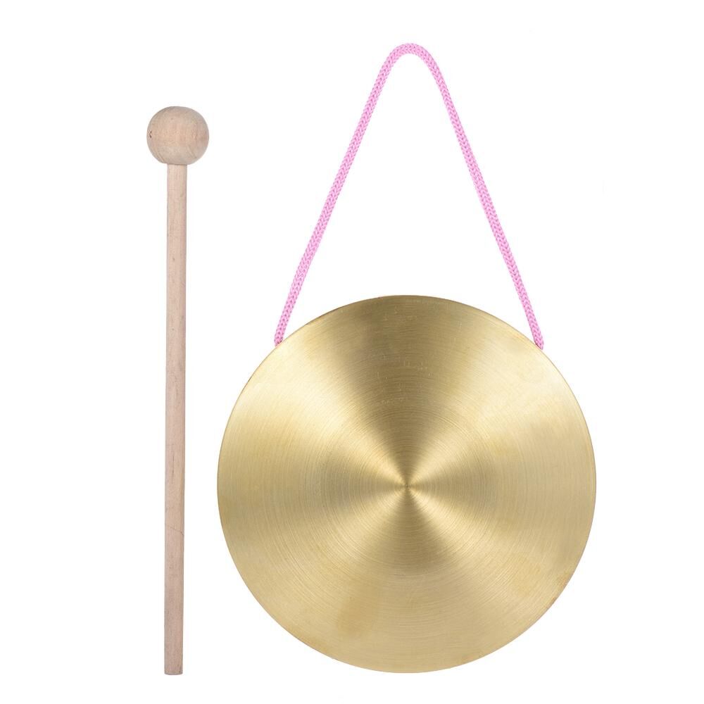 TOMTOP JMS 15cm Hand Gong Cymbals Brass Copper Chapel Opera Percussion Instruments with Round Play Hammer