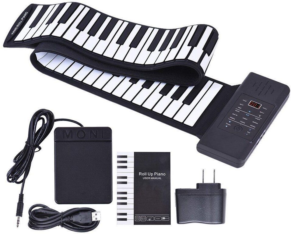 POTAN MUSIC 61 Keys 88 Keys Roll Up Piano Flexible Soft Electronic Digital Piano Roll Up Keyboard Piano Portable