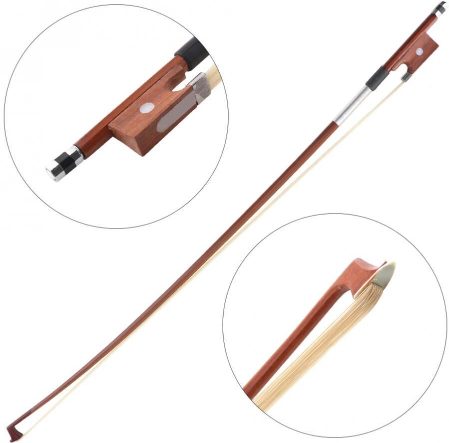 Musical 3 1/4 Red Sandalwood Violin Bow Lever High Elastic Horsetail Violin Bow Violin Accessories