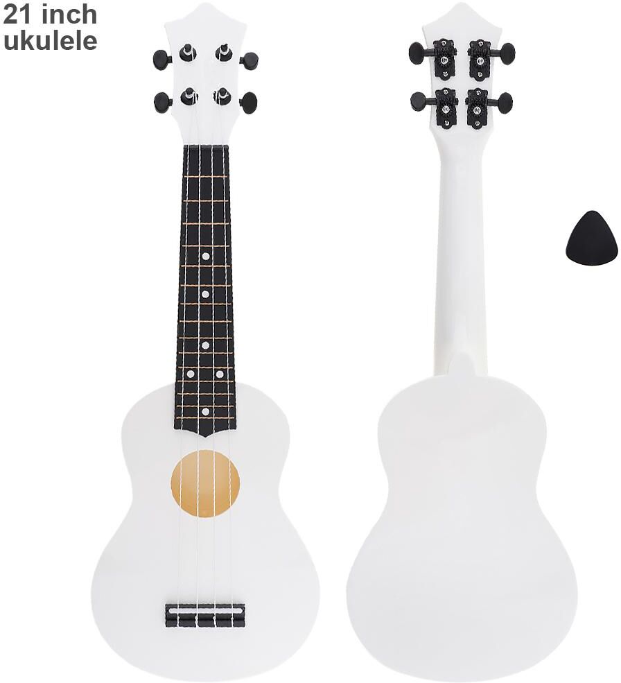 Musical 3 21 Inch Beginners and Kids Soprano Ukulele 15 Fret ABS Material 4 Strings Hawaii Guitar with Pick