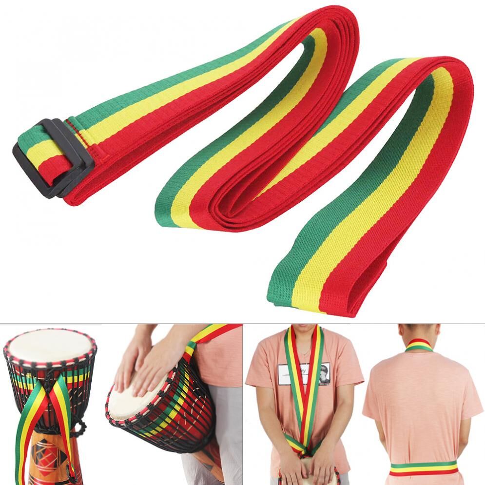 Musical 3 Adjustable Rainbow African Drum Cotton Strap 5cm Width Djembe Drum Tambourine Waist Shoulder Belt