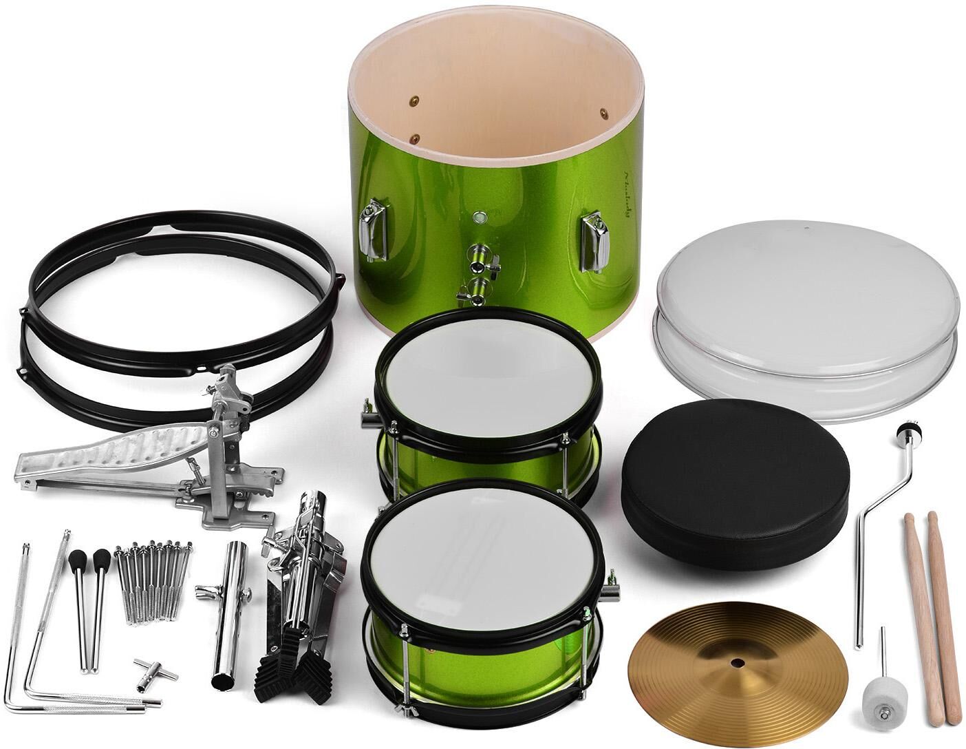 TOMTOP JMS Kids Children Junior Beginners 3-Piece Drum Set Drums Kit Percussion Musical Instrument with Cymbal