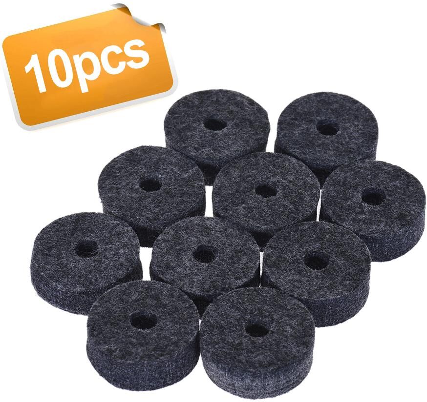 TOMTOP JMS 10pcs Cymbal Felts Crash Cymbal Clutch Felt Drum Set Cymbal Stand Felt