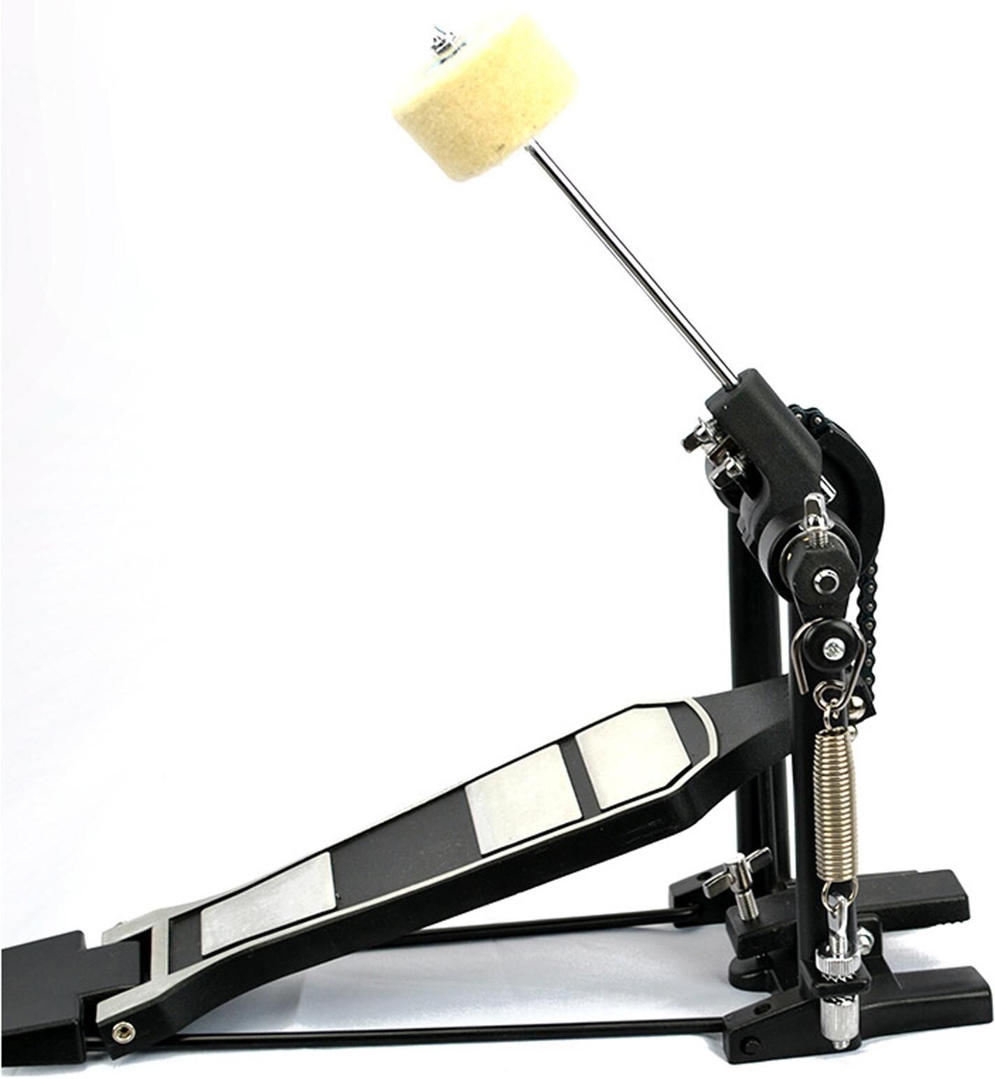 TOMTOP JMS Drum Pedal with Drum Wool Beater Aluminium Alloy Singles Drum Pedal Drum Set Pedal Singles Pedal