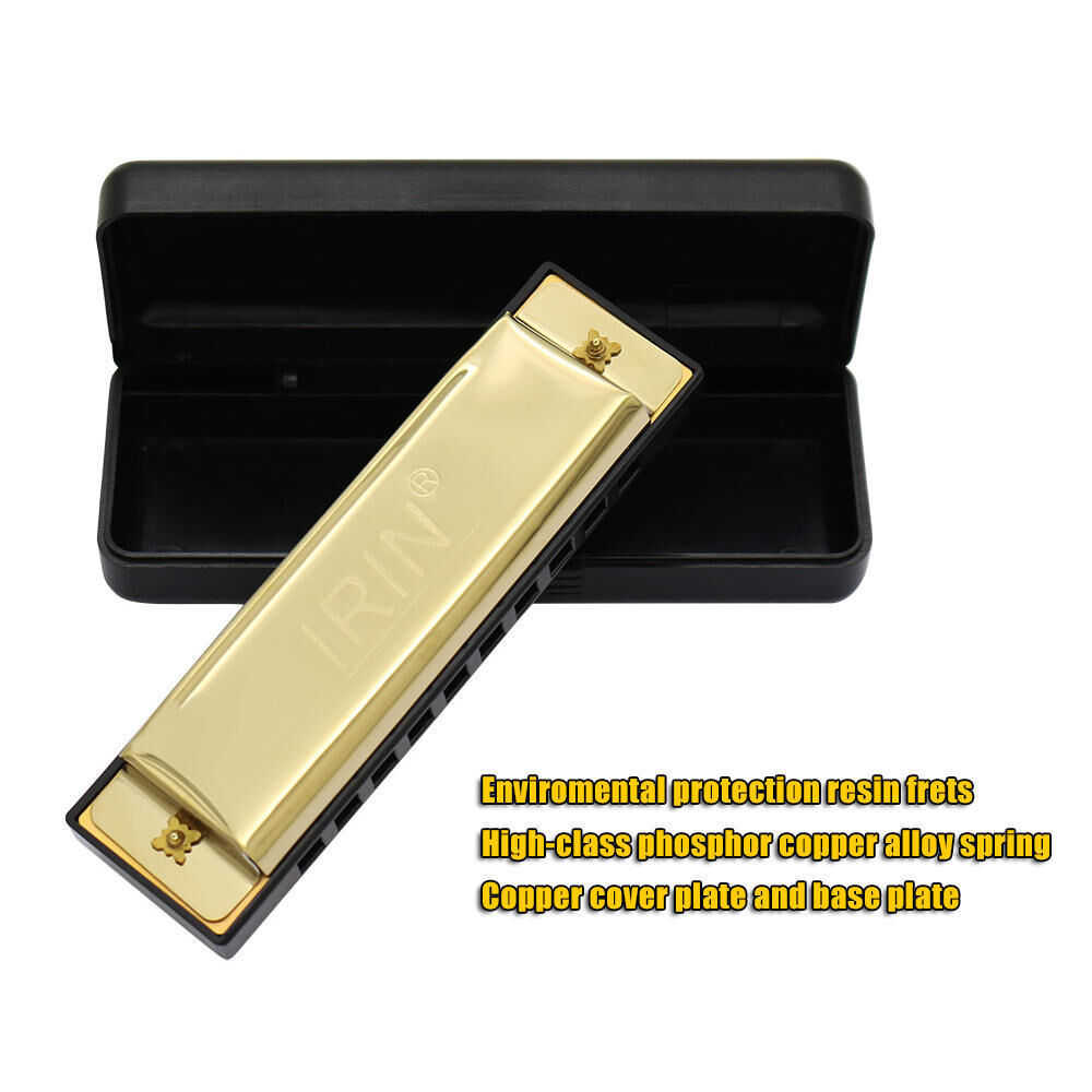 TOMTOP JMS 10 Holes 20 Tone Diatonic Blues Harmonica Key of C with Case for Beginner Children