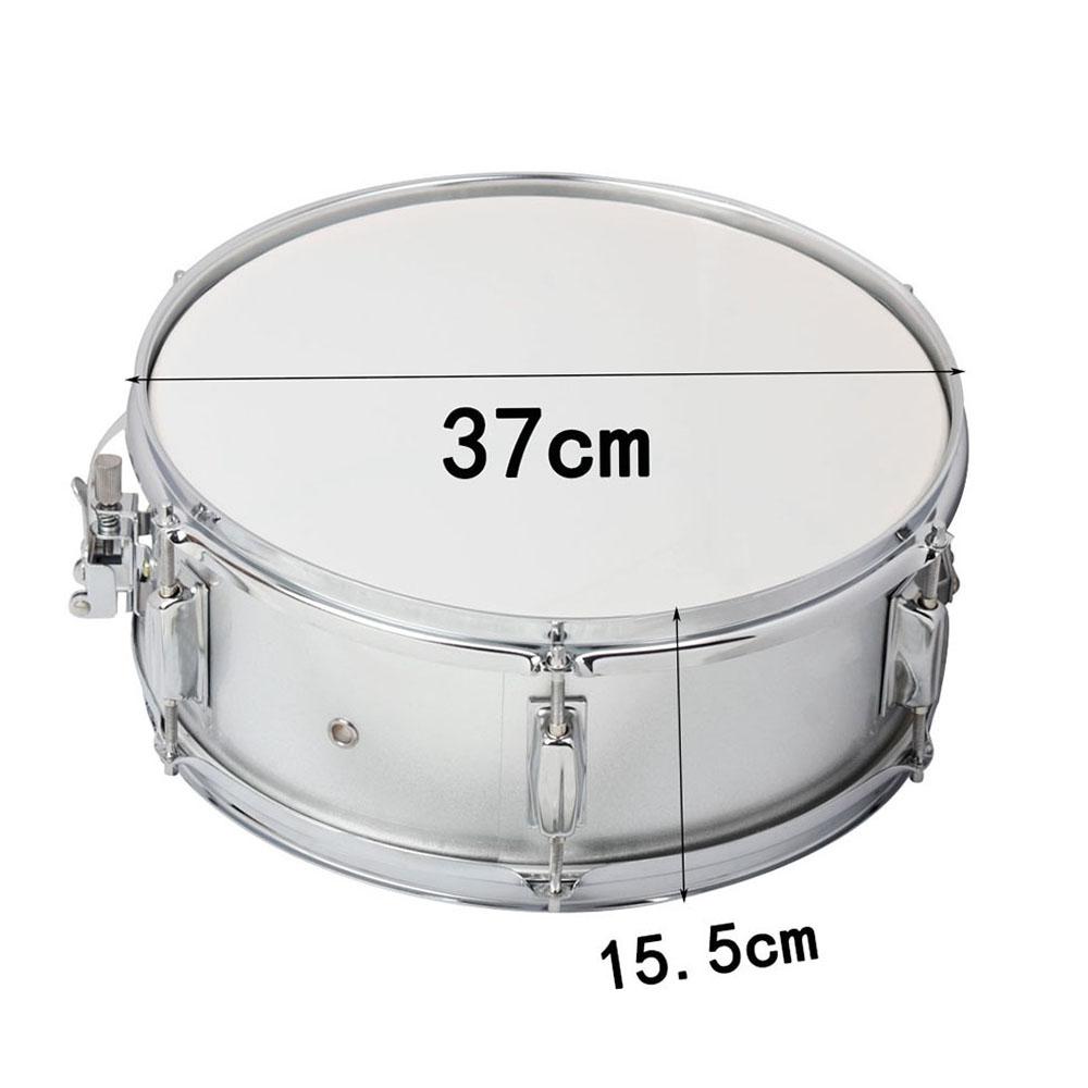TOMTOP JMS Professional Snare Drum Head 14 Inch with Drumstick Drum Key Strap for Student Band