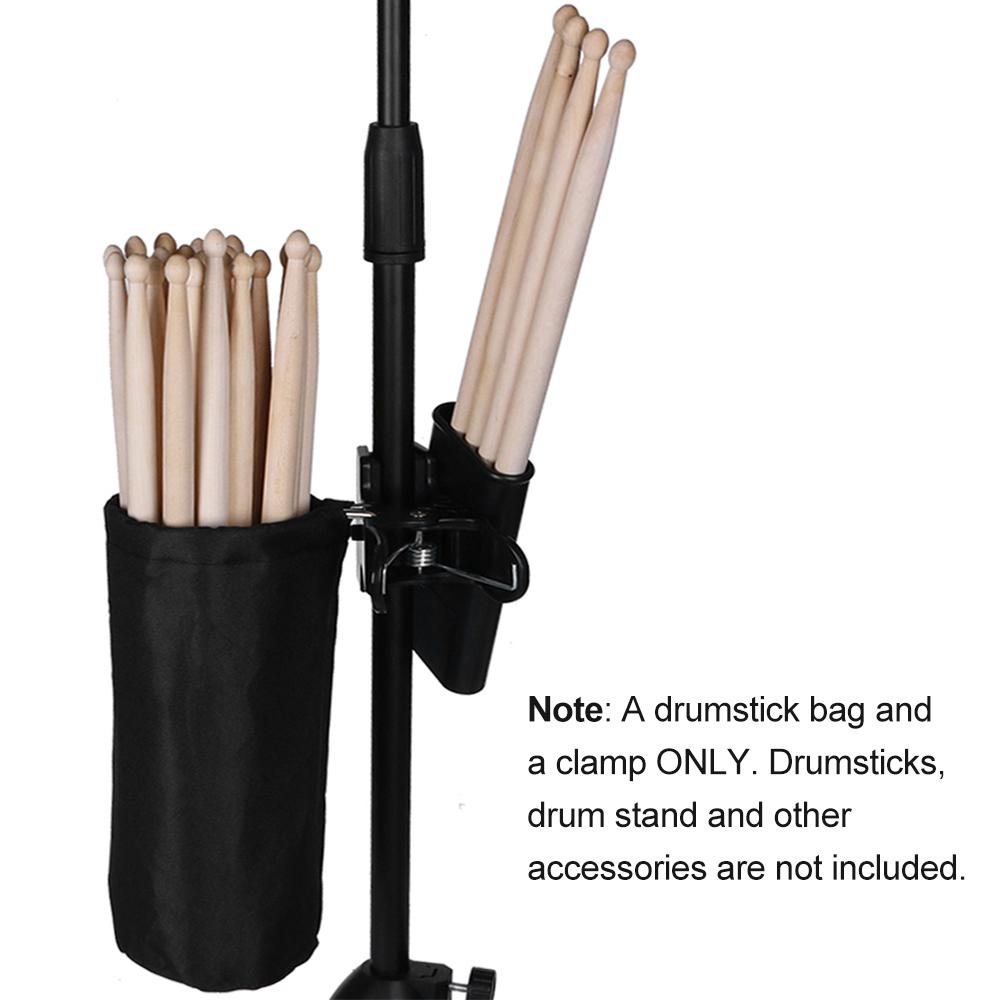 TOMTOP JMS Drumstick Holder for Drum Set Clamp on Drum Stick Storage Bag Oxford Cloth Large Capacity Clip on