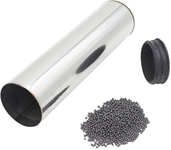 TOMTOP JMS Professional Stainless Steel Cylinder Sand Shaker Hand Percussion Black