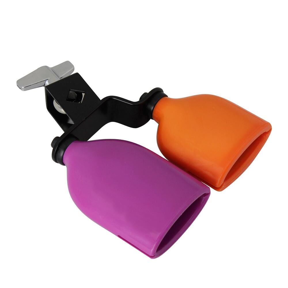 TOMTOP JMS Bicolor Cowbell for Drum Set High and Low Tones Midium Size Double Mounted
