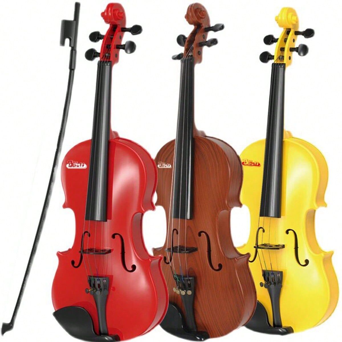 SHEIN 1pc Random Color Violin Toy Musical Instrument For Beginners, Early Childhood Education Prop, Develop Your Musical Talent, Can Be Played Multicolor one-size