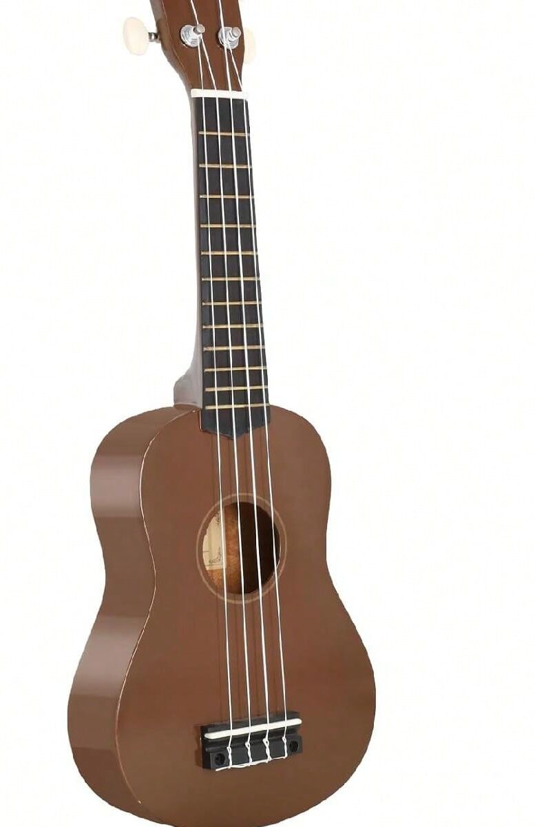 SHEIN 1 Pc Wood Guitar 21 Inch Ukulele Instrument Starter Trendy Soprano Ukulele For Beginners Hawaiian Ukulele As A Gift Brown one-size