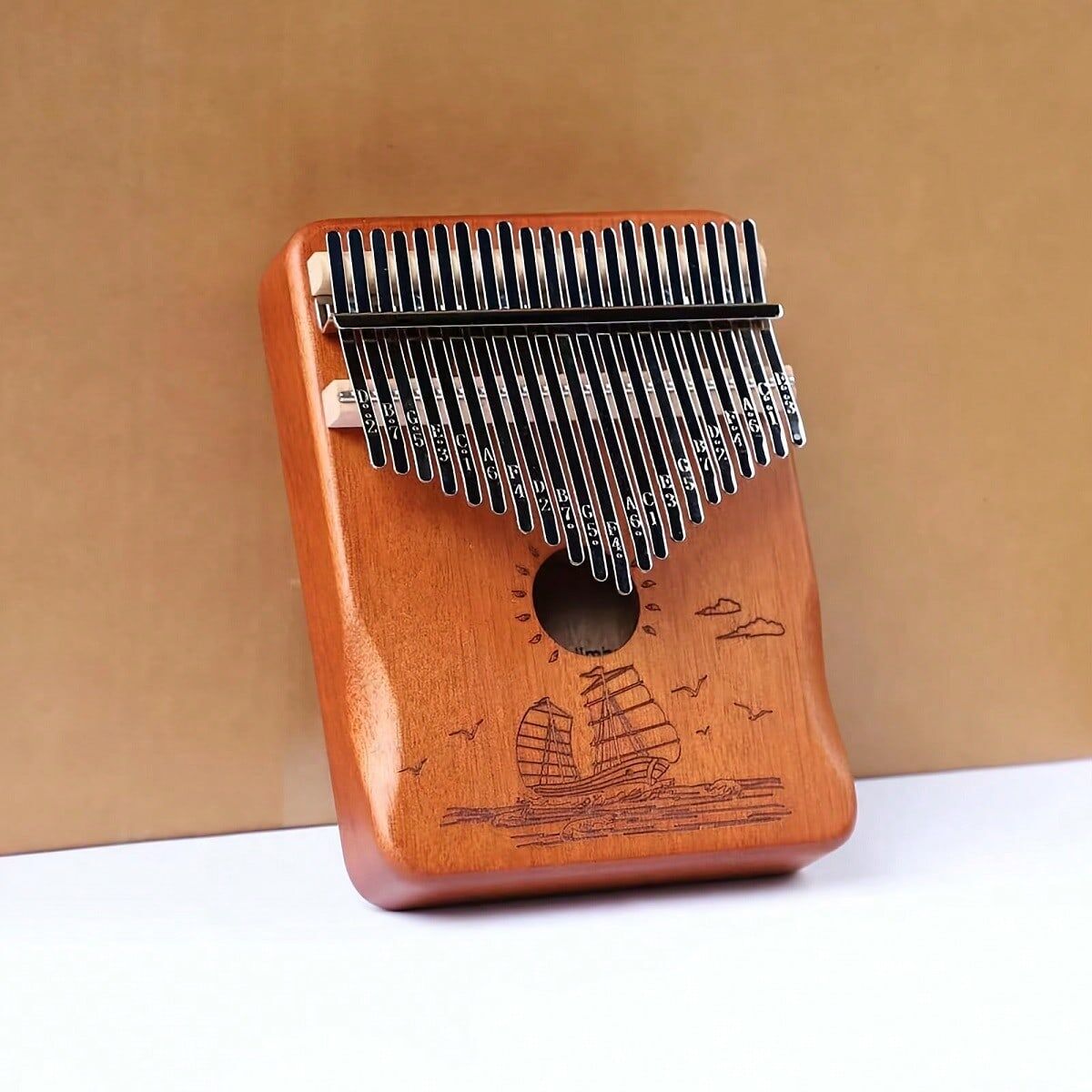 SHEIN Kalimba Thumb Piano 21 Keys Thumbsticks Organs Beginners Musical Instruments Musical Instruments Gift,Christmas And Halloween Gift,Thanksgiving Gift Brown one-size