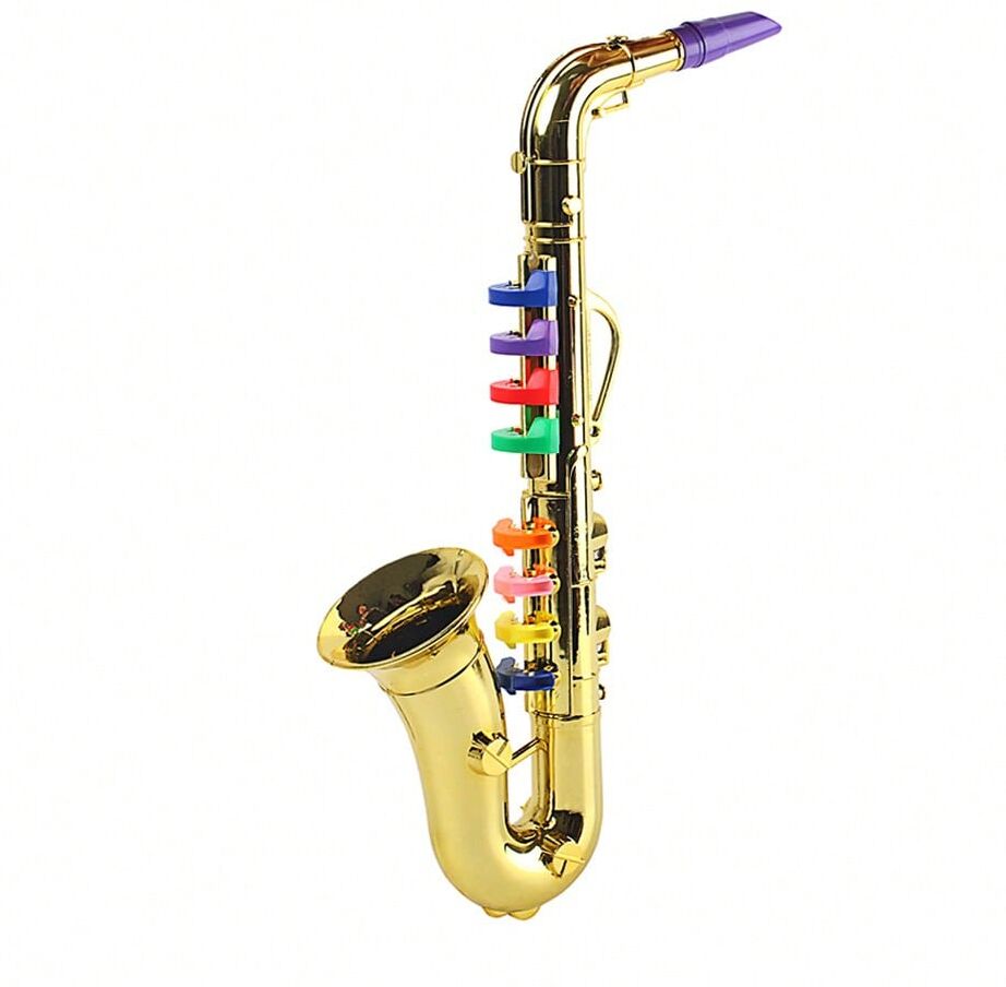 SHEIN Simulation 8 Tones Saxophone Trumpet Musical Instruments Toy Party Decor Props 39*14.2*8.3CM Gold 39*14.2*8.3CM