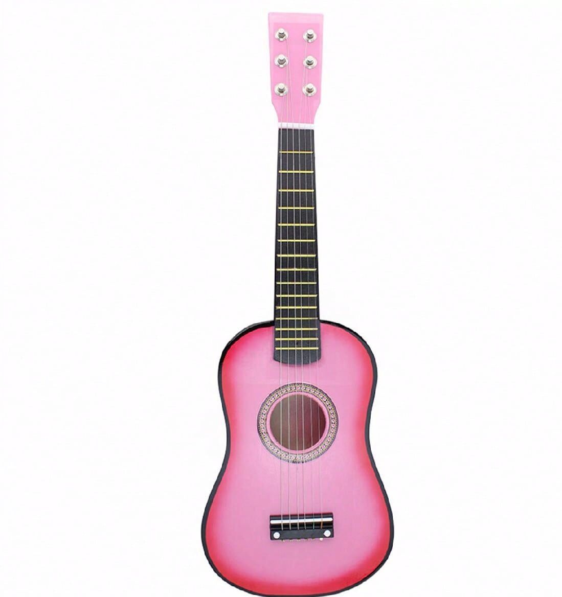 SHEIN 1pc Classic 23 Inch 6-String Wooden Small Guitar Suitable For Beginner Instrument Pink one-size