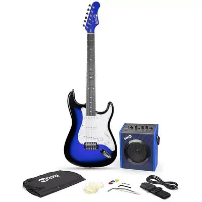 RockJam Full-Size Electric Guitar Kit, Blue