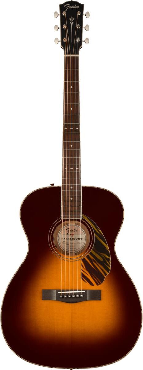 Fender PO-220E Orchestra Acoustic Guitar, 3-Tone Vintage Sunburst