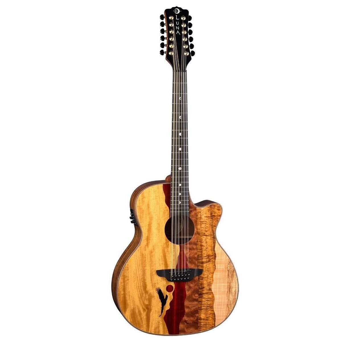 Luna Vista Eagle 12-String AE Guitar with Case, Gloss Natural