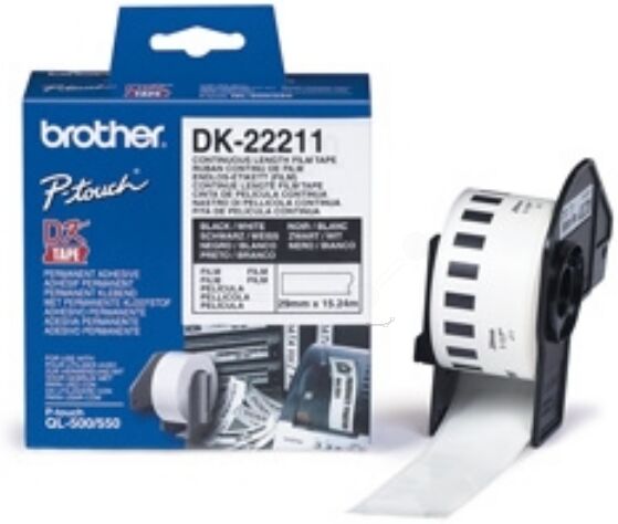 Brother Original Brother P-Touch QL 500 Etiketten (DK-22211) weiß 29mm x 15,24m - ersetzt Labels DK22211 für Brother P-Touch QL500