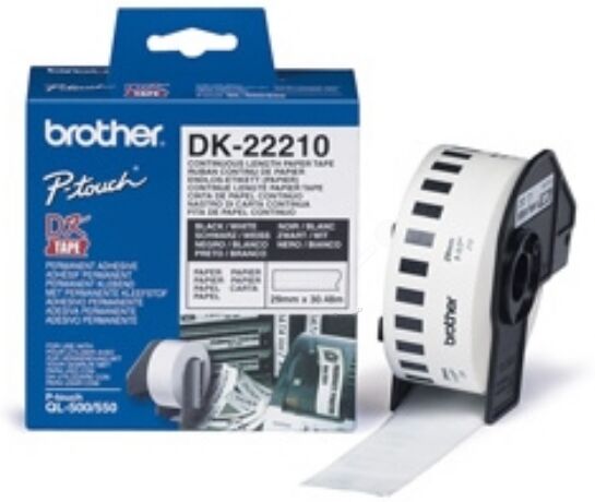 Brother Original Brother P-Touch QL 560 Etiketten (DK-22210) weiß 29mm x 30,48m - ersetzt Labels DK22210 für Brother P-Touch QL560