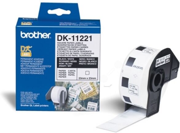 Brother Original Brother P-Touch QL 600 G Etiketten (DK-11221) 23mm x 23mm, Inhalt: 1000 - ersetzt Labels DK11221 für Brother P-Touch QL 600G