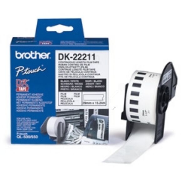 Brother Original Brother P-Touch QL 500 Series Etiketten (DK-22211) weiß 29mm x 15,24m - ersetzt Labels DK22211 für Brother P-Touch QL 500Series