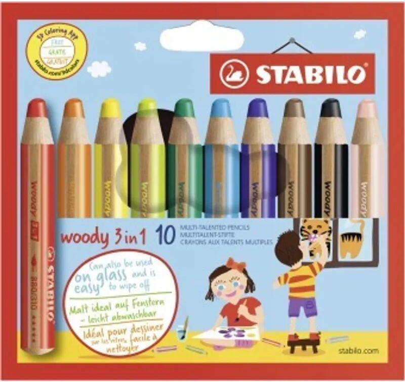 STABILO® Buntstifte STABILO® WOODY 3in1 10er Etui in bunt