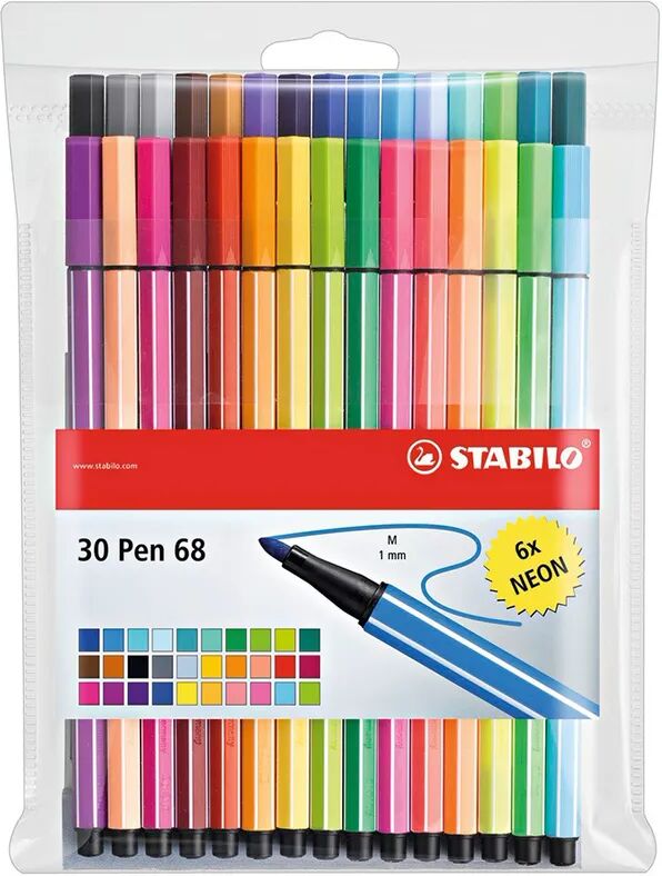 STABILO® Filzstifte PEN 68 NEON mit 30 Farben