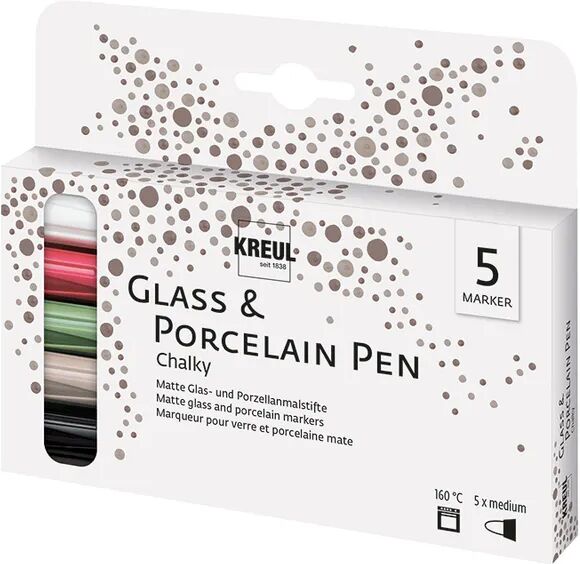 KREUL Porzellan-Malstifte GLASS AND PORCELAIN PEN CHALKY matt 5-teilig